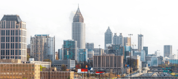 Atlanta, Georgia skyline with recognizable buildings and towers